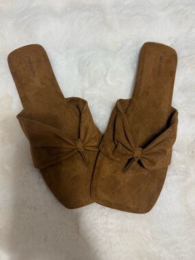 Free People Tia Ruched Vegan Suede Sandals NWOT